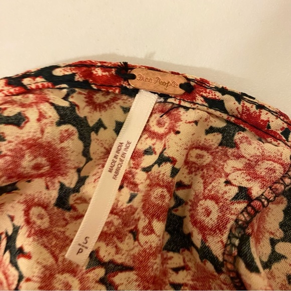 Free People Small Black Lace-up Mini Dress With Red Floral Pattern - Picture 8 of 16